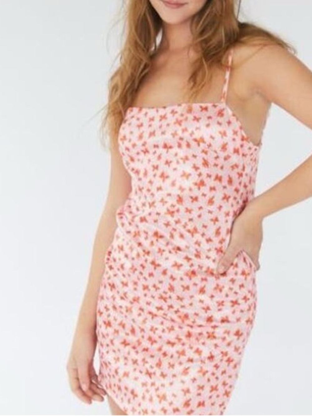 Urban Outfitters Y2K Satin Butterfly Mini Dress Size Large